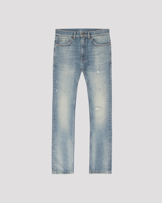 Slim Straight Fit Jeans in Light Blue
